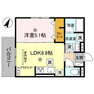 ピオーネ荘【1階】の間取り