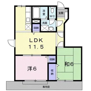 和歌山県和歌山市園部【アパート】の間取り