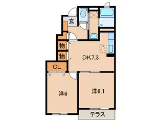 和歌山県有田郡有田川町大字下津野【アパート】の間取り