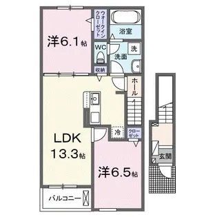 和歌山県岩出市中島【アパート】の間取り