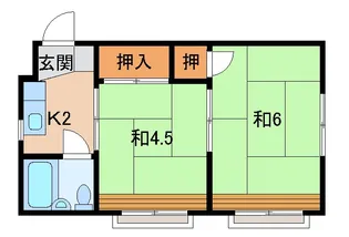 秀和コーポ【2階】の間取り