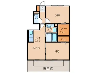 イソラ フェリジェⅡ【1階】の間取り