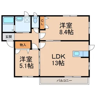 シャーメゾン元町奉行【2階】の間取り