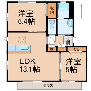 和歌山県紀の川市尾崎【アパート】の間取り