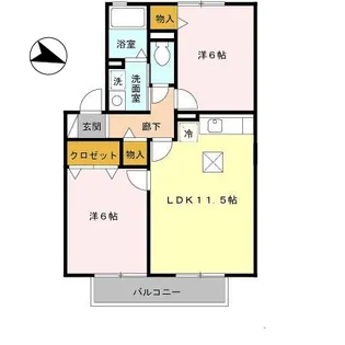 メゾン・モンテリベール Ⅰ【1階】の間取り