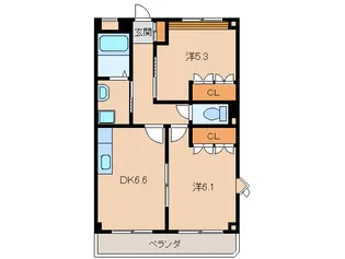 和歌山県和歌山市北島【マンション】の間取り