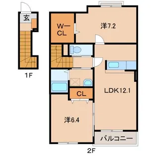 和歌山県和歌山市杭ノ瀬【アパート】の間取り