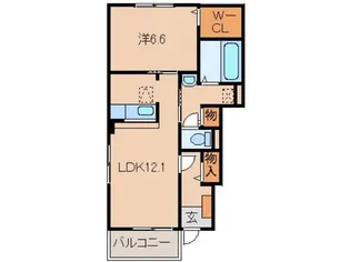 和歌山県和歌山市六十谷【アパート】の間取り