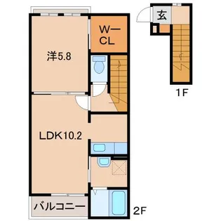 和歌山県和歌山市有本【アパート】の間取り