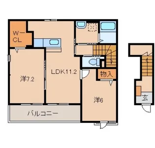 和歌山県有田郡有田川町大字下津野【アパート】の間取り