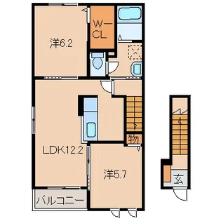 和歌山県有田郡有田川町大字庄【アパート】の間取り