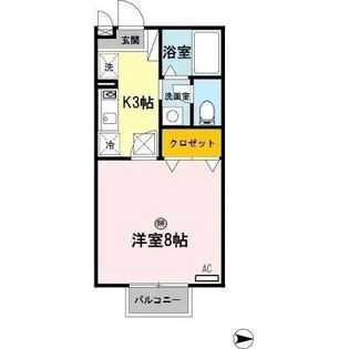 和歌山県和歌山市北出島【アパート】の間取り