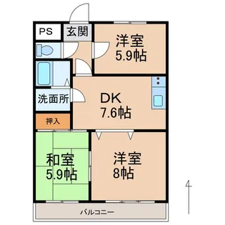 和歌山県和歌山市和歌浦東2丁目【マンション】の間取り