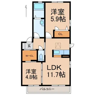 和歌山県和歌山市朝日【アパート】の間取り
