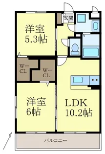 ユーミー三葛【1階】の間取り