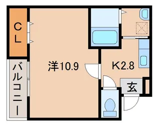 フジパレス和歌山黒田Ⅲ番館【2階】の間取り
