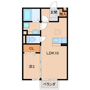 エスポワール金龍寺【1階】の間取り