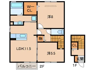 和歌山県和歌山市松江北7丁目【アパート】の間取り