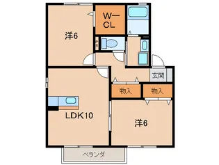 グリーン ゲイブルズ B棟【2階】の間取り