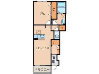 和歌山県和歌山市栄谷【アパート】の間取り