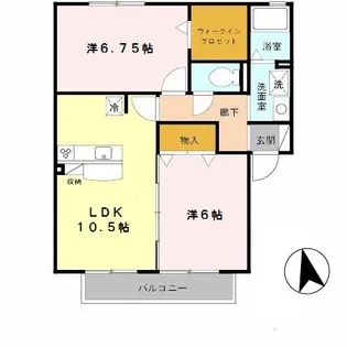 和歌山県和歌山市田尻【アパート】の間取り