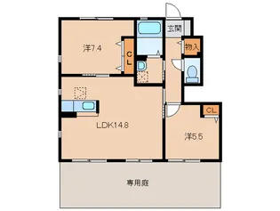 ヴェルドミール西浜【1階】の間取り