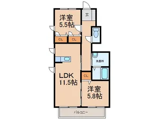 和歌山県和歌山市西庄【アパート】の間取り