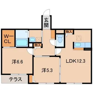 シャーメゾン中島【1階】の間取り
