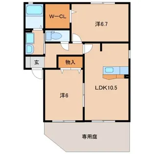 和歌山県和歌山市田尻【アパート】の間取り