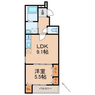 フジパレス新中通Ⅲ番館【2階】の間取り