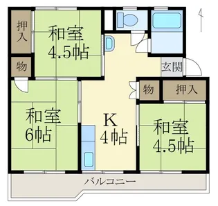コーポ東1 2号棟【2階】の間取り