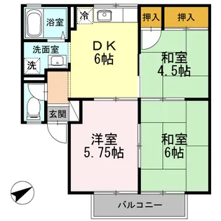 サンパティーク松本A棟【2階】の間取り