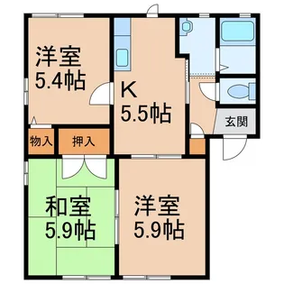 フォーレスローカット【1階】の間取り