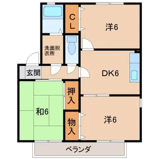 グリーングラスA棟【2階】の間取り