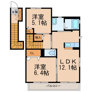 シャーメゾン紀三井寺【2階】の間取り