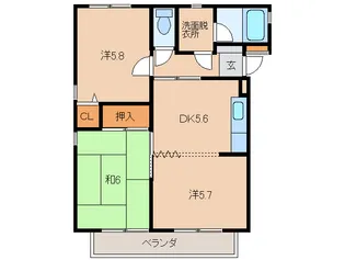 ハイツサンスイⅡ【1階】の間取り