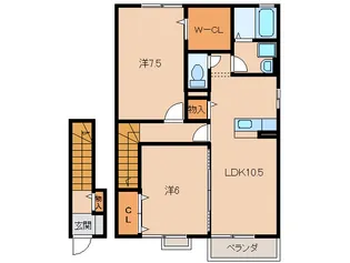 カーサモニカ A棟【2階】の間取り