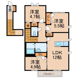 ボナール千且【2階】の間取り
