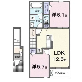 ヴァーサ メローネⅢ【2階】の間取り