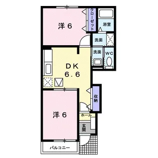 ラ・メゾン・アンソレイエⅢ【1階】の間取り
