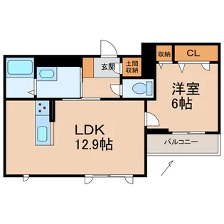 ベレオ クシモト【3階】の間取り