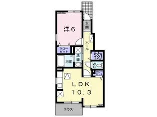 リノ小松原 Ⅱ【1階】の間取り