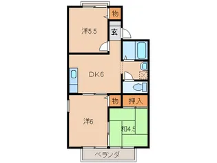 ヤマイチPLAZAサニータウン園部【2階】の間取り