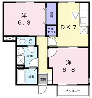 メゾン コリーヌⅡ【1階】の間取り