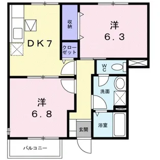 メゾン コリーヌⅡ【1階】の間取り