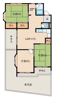 ハイツ松ヶ丘【1階】の間取り