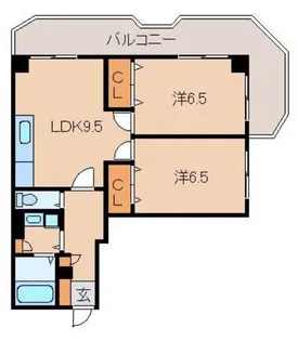 プレイザービル【4階】の間取り