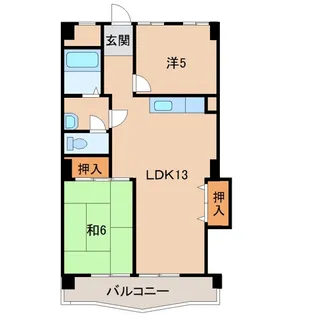 砂山パークハイツ【4階】の間取り
