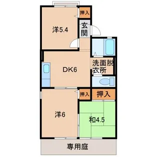 グリーンフルタカタA棟【1階】の間取り