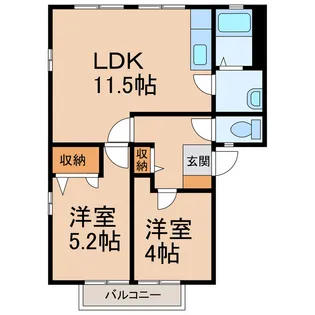 フレグランス池尻【2階】の間取り